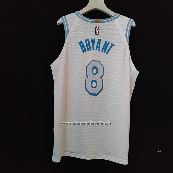 Maglia Los Angeles Lakers Kobe Bryant #8 Citta Autentico 2020-21 Bianco